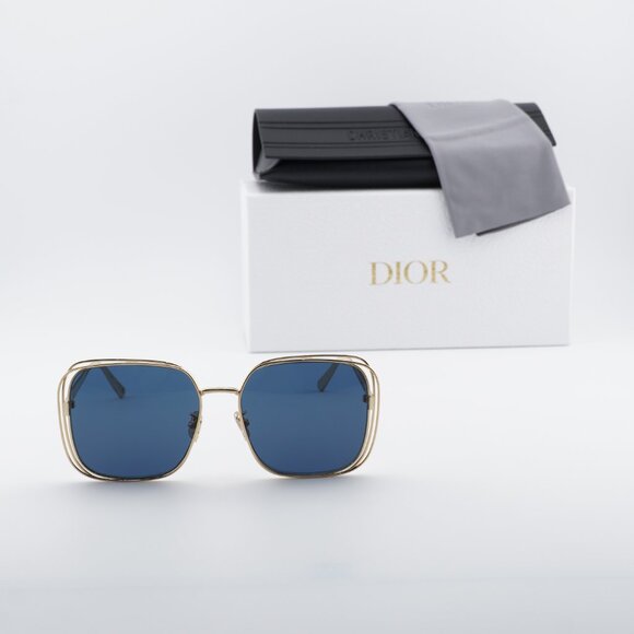 Dior FILDIOR S1U B0B0 Square Sunglasses - Gold\\ Blue main image 10